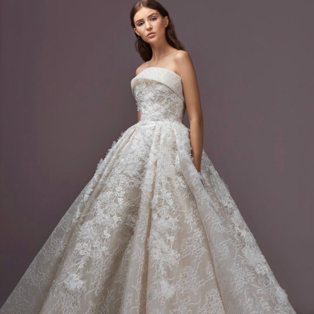 White dress Designer Wedding dress